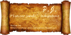 Platzerjanó Jukundusz névjegykártya